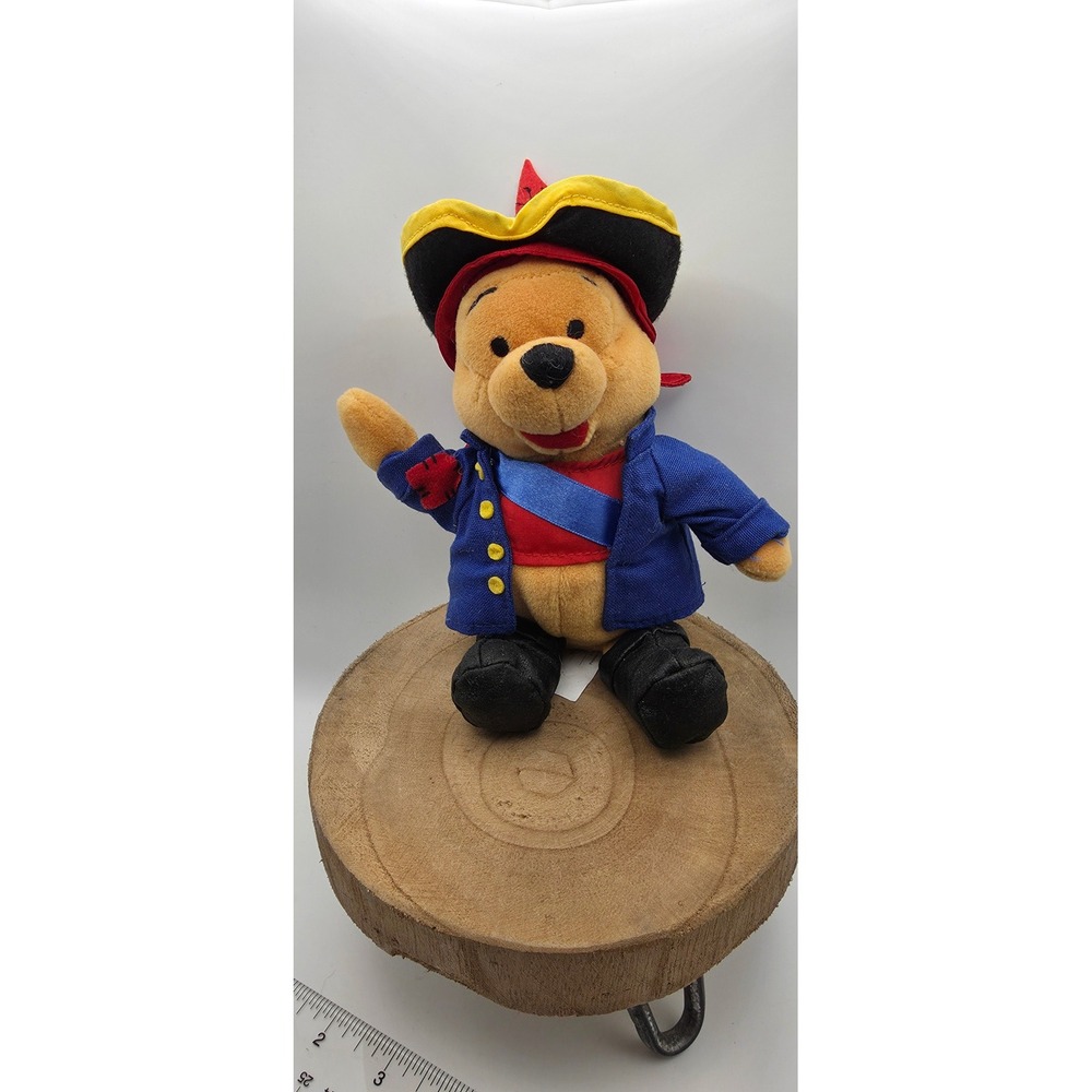 Disney Store Pirate Pooh Plush Bean Bag Winnie the Pooh Pirate Costume 8 inch